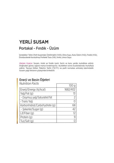 Pol's Gurme Yerli Susam Portakallı Fındıklı Üzümlü Yaz Helvası 350 G