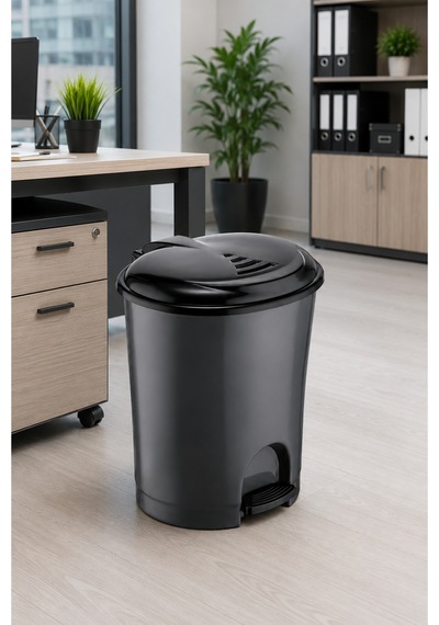 33 Litre Pedallı Çöp Kovası Kapaklı Plastik Mutfak Banyo Ofis Çöp Kutusu