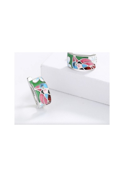 Glaze Bird El Yapımı Emaye 925 Ayar Gümüş Özel Tasarım Mavi Spinel Kuş Etnik Küpe Turkuaz