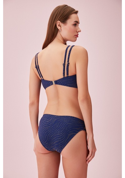 Suwen Üç Şeritli Dokulu Bikini Alt Sb24405t664