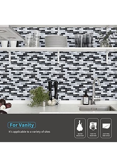 Tabakalar Ve Çıkartma Backsplashes Fayans Mutfak Duvar Stikers 6 Adet Vinil A 01 12ın X 12ın Çok Renkli