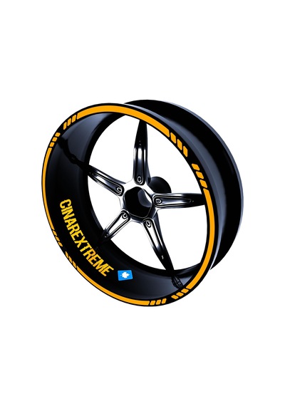 Moto Rider 4'lü Sticker Seti Taksi Sarısı İç Dış Jant Şeridi Kask Ve Çamurluk Çınar Extreme