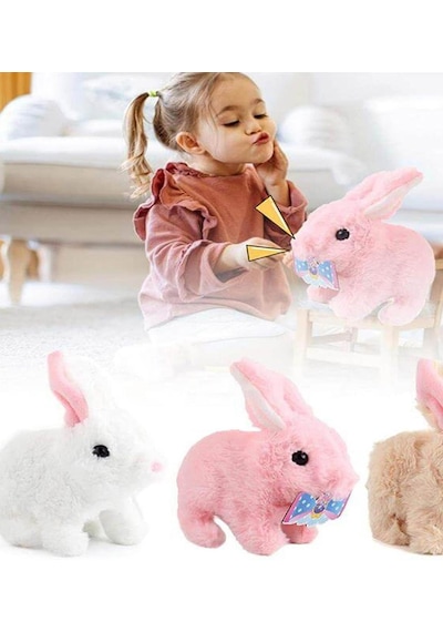 Yürüyen, Sesli Hareketli Sevimli Peluş Bunny Tavşan - Sweet Bunny 001