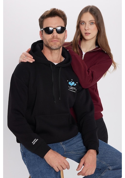 Tudors Unisex Oversize Geniş Kesim Pamuklu Yumuşak Dokulu İçi Polarlı Baskılı Siyah Kapüşonlu Sweatshirt-32508 Siyah Tudors Unisex Oversize Geniş Kesim Pamuklu Yumuşak Dokulu İçi Polarlı Baskılı Siyah Kapüşonlu Sweatshirt-32508 Siyah