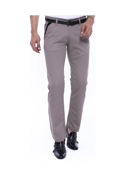 Garnili Cepli Desensiz Slim Fit Bej Erkek Pantolon - Wessi Siyah