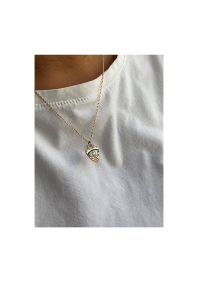 Çelik Rose Gold Etnik Model Tiana Göz Kolye -kararma Yapmaz- Metalik