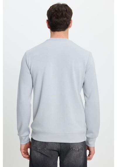 Tudors Erkek Relax Fit Rahat Kesim Uzun Kollu Ekstra Yumuşak Bisiklet Yaka Gri Sweatshirt-41867 Gri