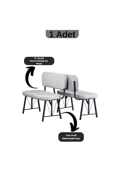 Elfin 70x110 Efes Sabit, 2 Sandalye 1 Bench, Masa Sandalye Takımı, Mutfak Masası Takımı - Gri Elfin 70x110 Efes Sabit, 2 Sandalye 1 Bench, Masa Sandalye Takımı, Mutfak Masası Takımı - Gri
