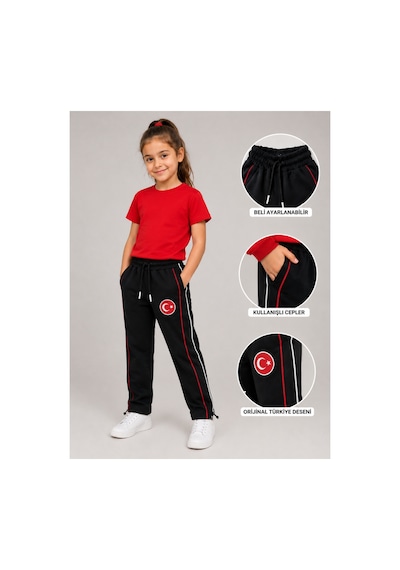 Uğur Bebe Türkiye Milli Takım Temalı Unisex Çocuk Eşofman Altı %100 Pamuk Kompakt Kumaş Cepli Beli Ayarlanabilir Siyah Siyah Uğur Bebe Türkiye Milli Takım Temalı Unisex Çocuk Eşofman Altı %100 Pamuk Kompakt Kumaş Cepli Beli Ayarlanabilir Siyah Siyah