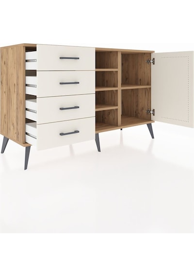 Hyperion Konsol 4 Raflı 4 Çekmeceli Tek Kapaklı 132x44x83 Çam-aytaşı Aytaşı Hyperion Konsol 4 Raflı 4 Çekmeceli Tek Kapaklı 132x44x83 Çam-aytaşı Aytaşı