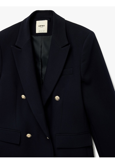 Koton Kruvaze Yaka Uzun Kollu Cep Detaylı Metal Düğmeli Blazer Ceket Lacivert 6sak50086uw Lacivert Koton Kruvaze Yaka Uzun Kollu Cep Detaylı Metal Düğmeli Blazer Ceket Lacivert 6sak50086uw Lacivert