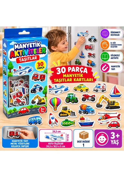 Northcity 7154 Manyetik Aktiviteler - Taşıtlar / +3 Yaş Bx