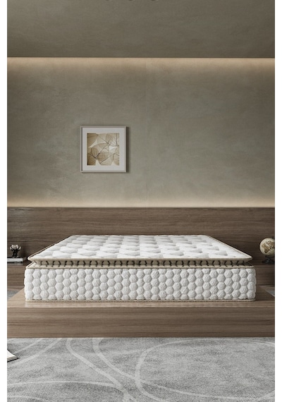 Aksviva Cortado Çift Kişilik Pedli Paket Yaylı Yatak 30 Cm BEYAZ