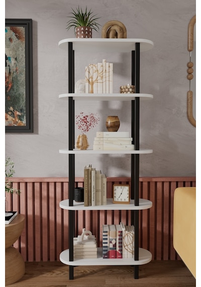 Soft 5 Katlı Modern Kitaplık Dekoratif Çok Amaçlı Kitaplık Ve Organizer Çok Raflı Düzenleyici - Beyaz Beyaz Soft 5 Katlı Modern Kitaplık Dekoratif Çok Amaçlı Kitaplık Ve Organizer Çok Raflı Düzenleyici - Beyaz Beyaz
