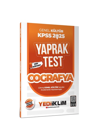 Yediiklim Yayınları 2025 Kpss Genel Kültür Coğrafya Çek Kopart Yaprak Test