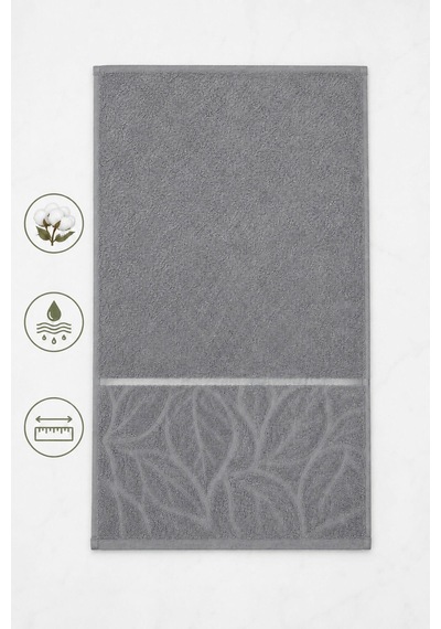 El Yüz Havlusu 50x90 Cm Kısmi Kadife Lunaria Collection 230 Gr Gri