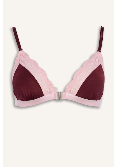 Defacto Dantel Detaylı Saten Kapsız Pedsiz Balensiz Bralet G1139ax26spbr205 Bordo-br205
