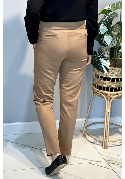 Lale Butik Bilek Boy Kumaş Pantolon 16032 Camel