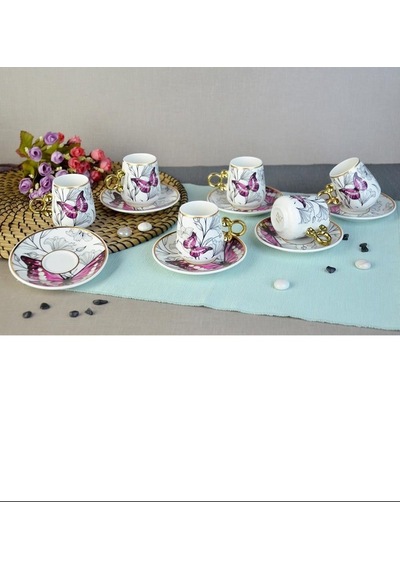 Floral Porselen Kahve Fincanı Royaleks-82454 Yok