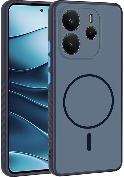 Maks Technology Redmi Note 14 4g Kılıf M-safe Şarj Özellikli Mkst Tea Kapak - Lacivert