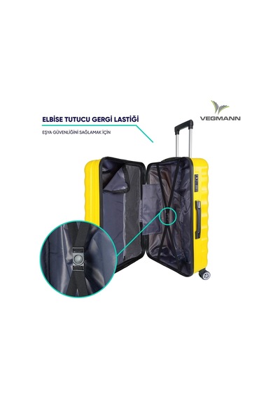 Vegmann Delphin Sarı Büyük Boy Valiz