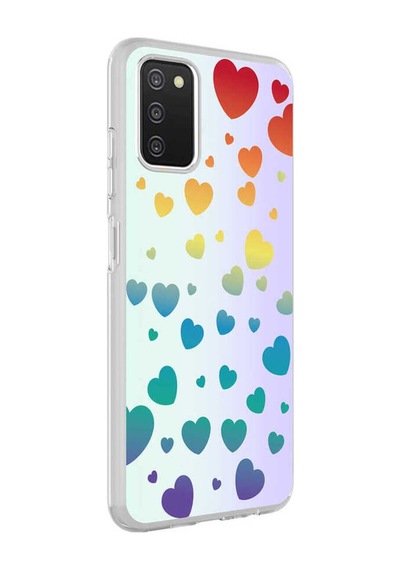 Galaxy A03s Kılıf Zore M-blue Desenli Kapak Heart No3