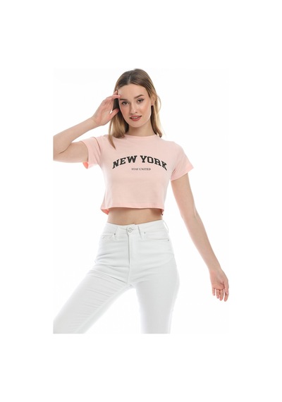 Kadın Newyork Baskılı Tişort Spr21y15 001