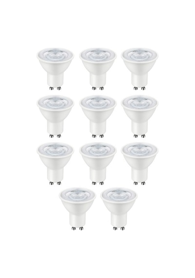-121/b.30 10 Lu 7w Gu10 Led Çanak Ampul Seti 3000k Günışığı Mercekli 540lm Yüksek Verimli Aydınlatma