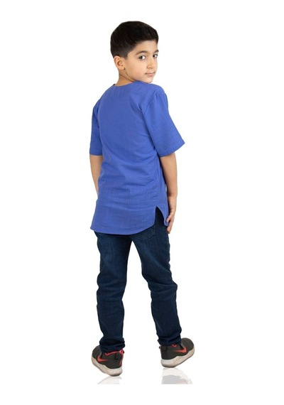 Eliş Şile Bezi Kısa Kol Şile Bezi Bisiklet Yaka Erkek Çocuk Tshirt Saks 3050