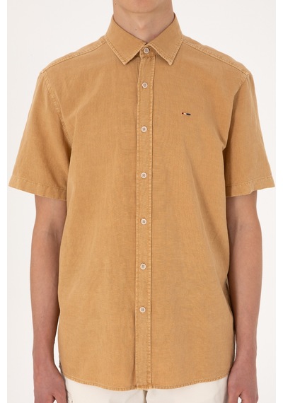 U.s. Polo Assn. Erkek Camel Gömlek Kısa Kollu 50304955-vr015 Camel