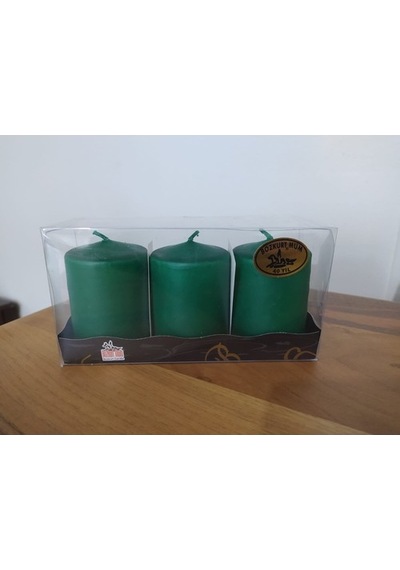 3' Lü Kokusuz Bozkurt Silindir Mum 5*7 Cm Yeşil (444856314)