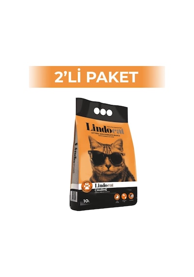 Lindocat Charme Kadife Çiçeği Ve Amber Kokulu Topaklanan Kalın Taneli Bentonit Kedi Kumu 10 Lt 2 Adet