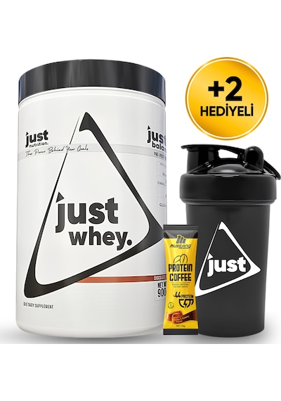 Just Nutrition Whey Protein Tozu + Karbonhidrat 900 Gr 18 Servis Çikolata + Shaker + Protein Kahve Çikolata Aromalı