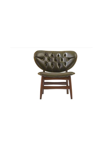Bengimobilya Sandalye Zus185 Kapitone Model Ahşap Retro Iskelet Yeşil Suni Der