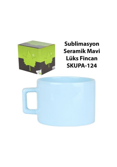 Sublimasyon Seramik Mavi Lüks Fincan - Kutulu