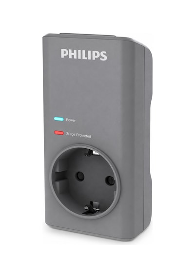 Philips Chp7010g/10 1140 Joule Tekli Akım Korumalı Priz, Gri