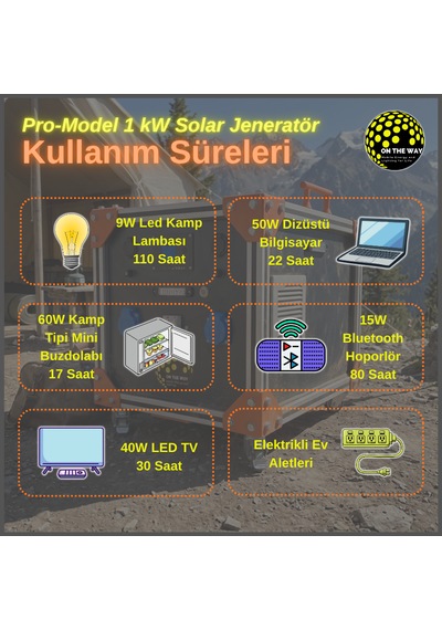 Otw Pro-model 1000w Mobil Güç İstasyonu Lifepo4 Bataryalı Solar Jeneratör
