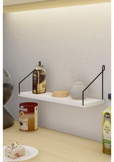 Duvar Rafı Kitaplık Mutfak Banyo Yaşam Alanı 3 'lü Set 15 X 40 Cm Beyaz