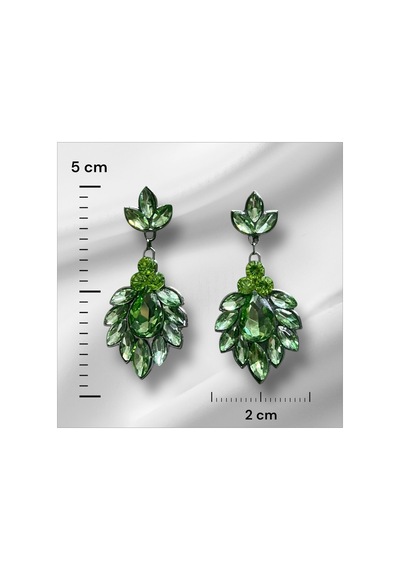 Eloria Kristal Taşlı Küpe Düğün Kına Günlük Kullanım Mint Yeşili - 726428693 Mint Yeşili