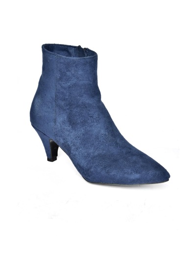 Fox Shoes R404710002 Lacivert Süet Alçak Topuklu Kadın Bot Lacivert-süet Lacivert