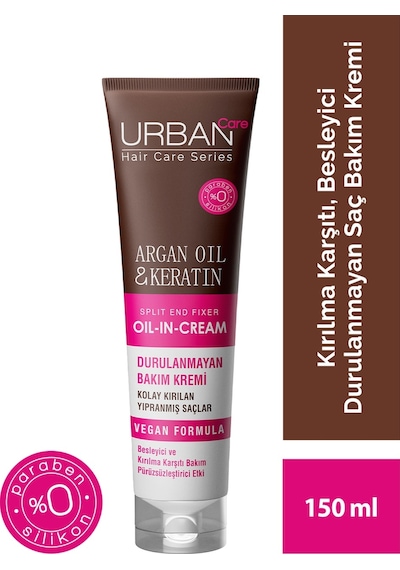 Urban Care Argan Oil & Keratin Kırılma Karşıtı Durulanmayan Saç Kremi 150 ML