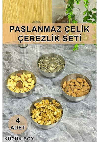 Paslanmaz Çelik 4'lü Çerezlik Seti - Şık Tasarım Ve Uzun Ömürlü Kullanım İçin İdeal
