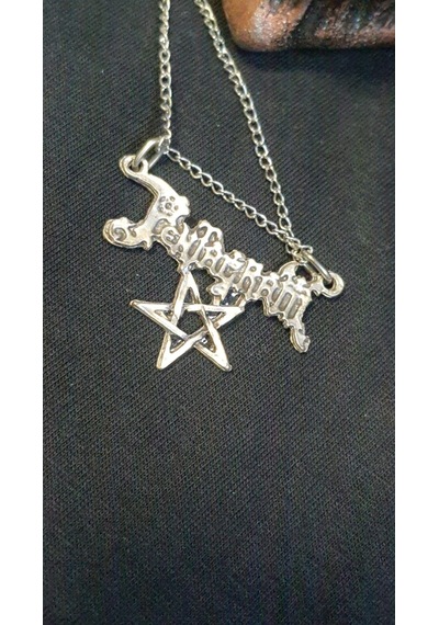 Pentagram Yazılı Kolye Gümüş