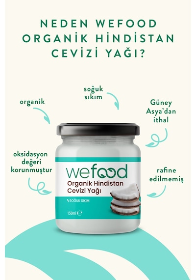 Organik Hindistan Cevizi Yağı 150 Ml 2'li Soğuk Sıkım Diğer