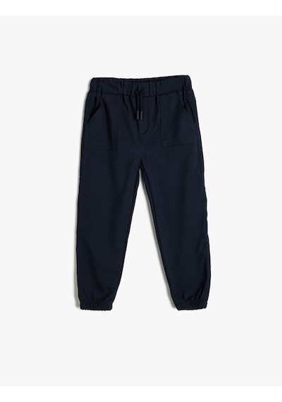 Koton Jogger Pantolon Beli Bağlamalı Cepli Lacivert 5wmb40015tw Lacivert