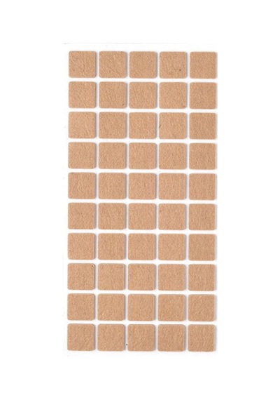 50 Li Kahverengi Kare Mobilya Keçesi 2x2 Cm Yapışkanlı Sandalye Masa Koltuk Ayağı Parke Koruyucu Kahverengi
