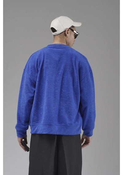 King-Brich Logo Detaylı Oversize Kalıp Erkek Hırka Saks
