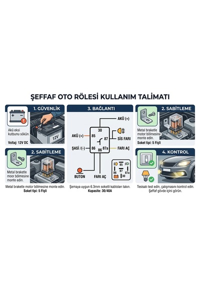 Şeffaf Mini Role 5 Ayaklı- Su Geçirmez- Işıklı Metal Braketli 5 Adet