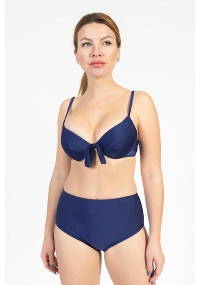 Pemilo Kadın 718 Yüksel Bel Kaplı Bikini Takımı Lacivert-lacivert 37141 - 1