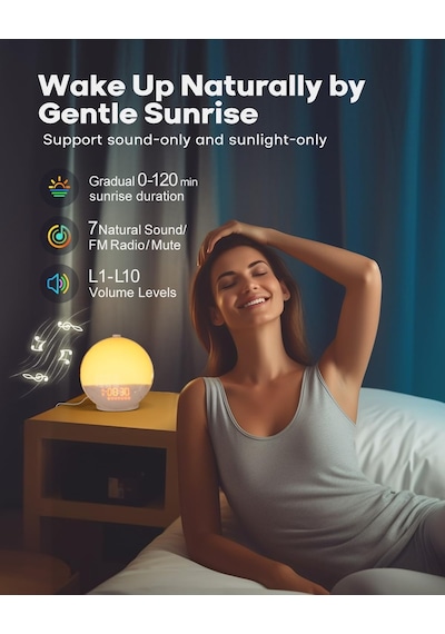 Dekala Gündoğumu Çalar Saat, Akıllı Uyandırma Işığı, App Kontrolü
